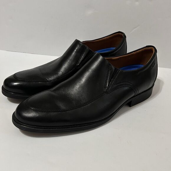 Clarks Shoes Men's 10M Whiddon Step Black Leather Extreme Comfort Loafer Dress - Picture 1 of 13